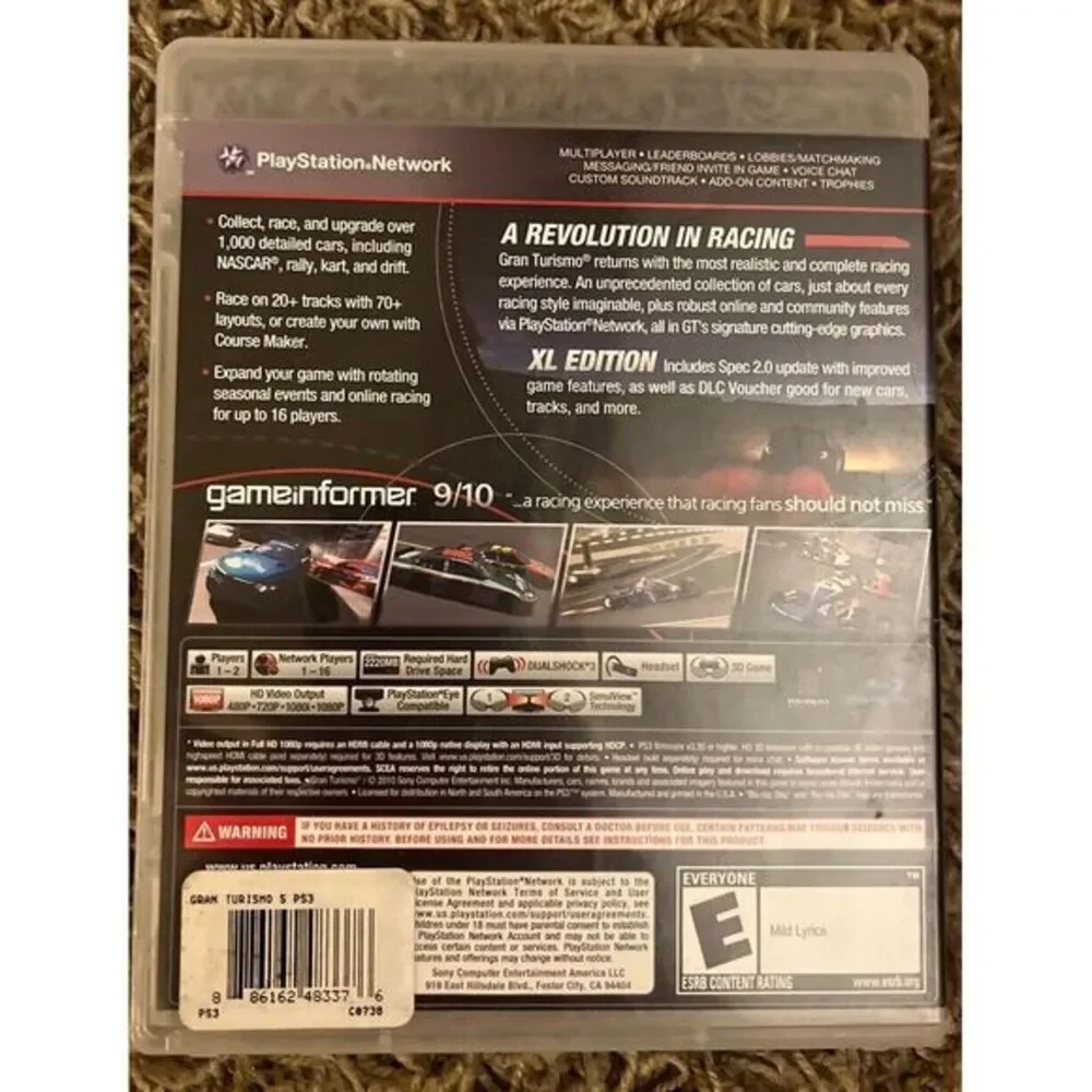 Playstation 3 PS3 Lot 2 Games Call Of Duty Ghosts & Grand Turismo 5‎ XL Edition